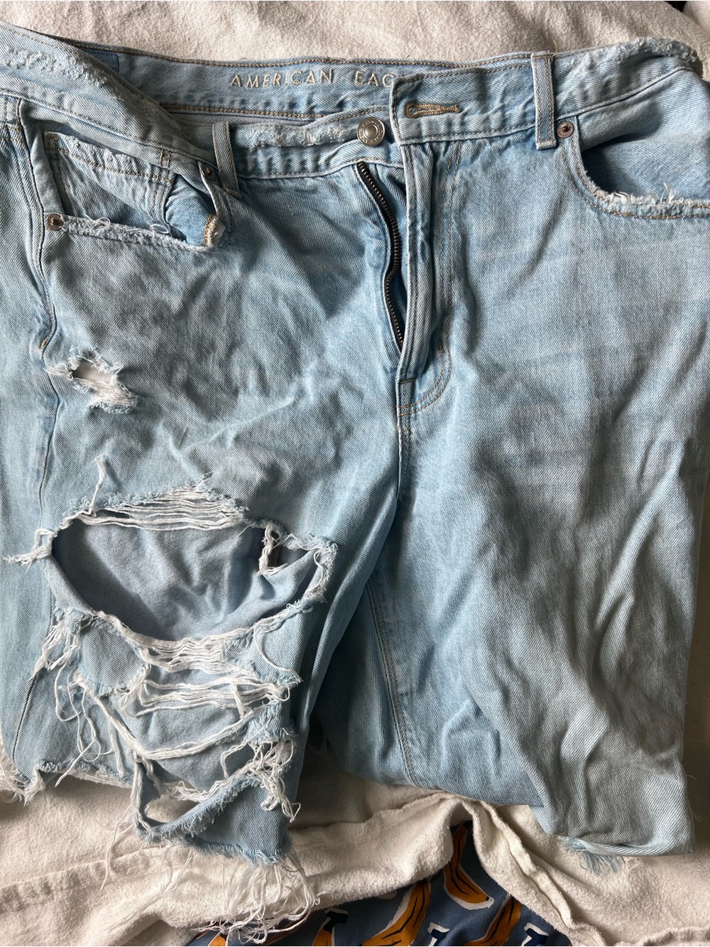 American Eagle Outfitters Light Blue High Rise Distressed Jeans